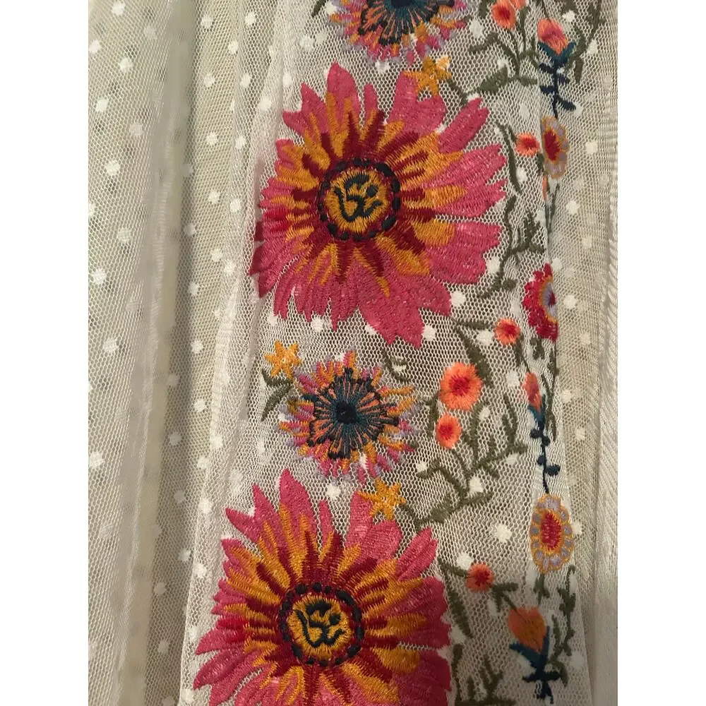 Umgee lace sheer floral embroidered kimono boho summer festival size s/m - Picture 3 of 6